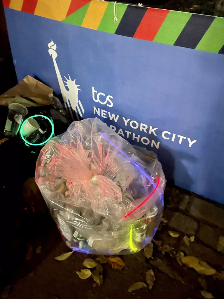 Bag of trash at New York City Marathon